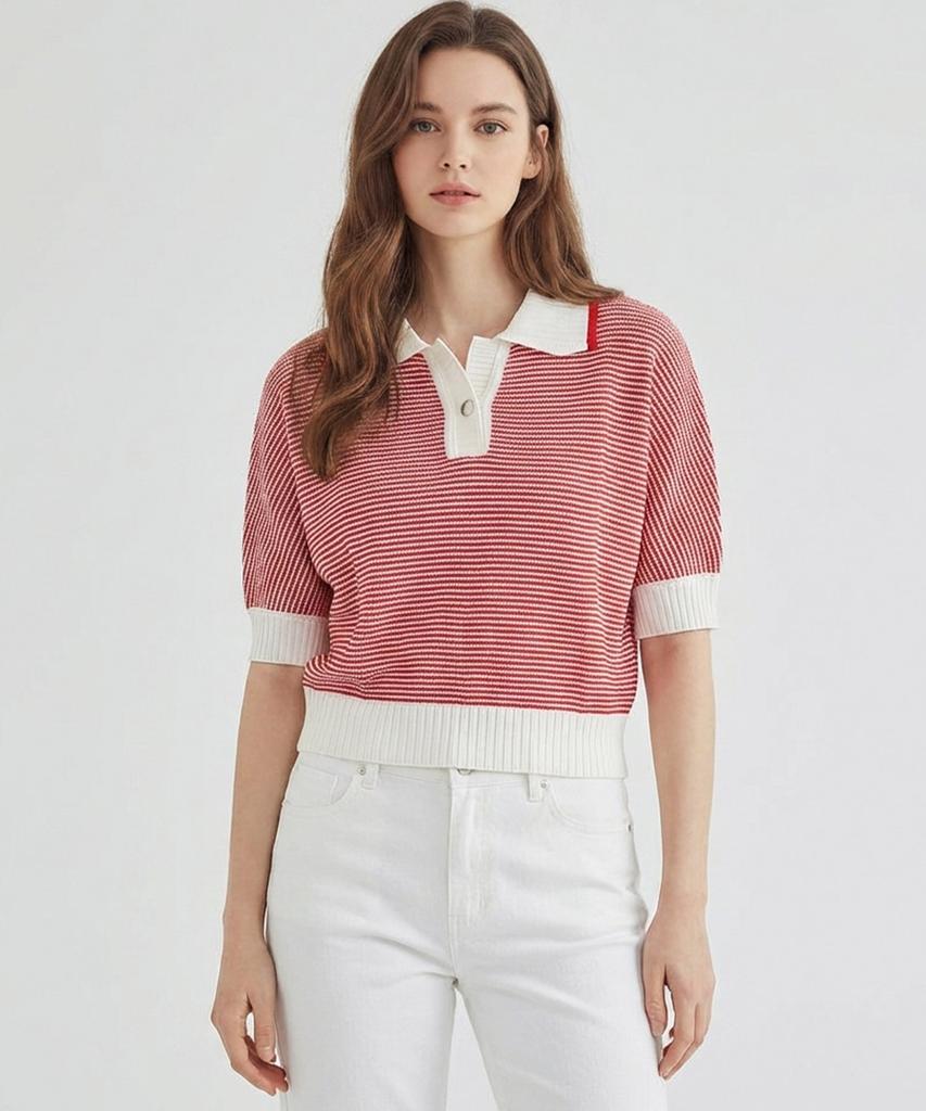MESENSE St Pattern Collared Batwing Knit_Mb34Knmd80Z