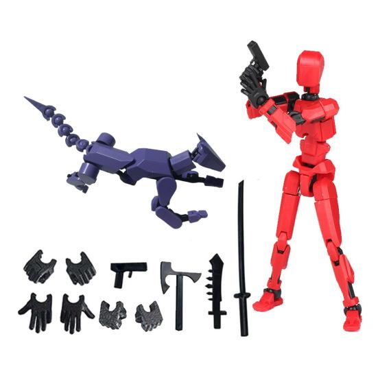 1 набор фигурок роботов с аксессуарами, многосочлененная подвижная 3D-печатная модель робота-собаки