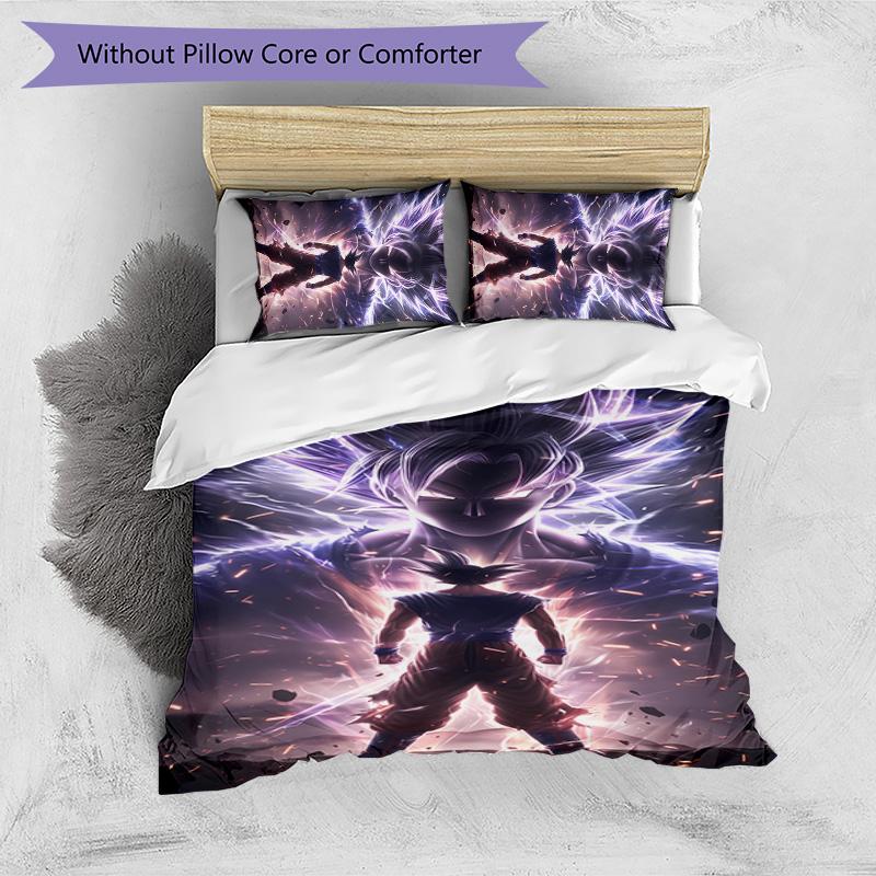 Naruto Pattern Printed 3PCS Bedding Set, Soft Skin-Friendly Washable Duvet Cover & Pillowcases Set