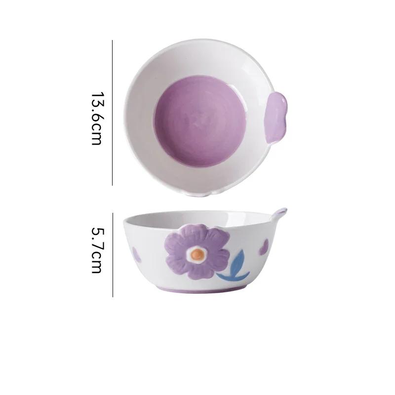 Креативные рельефные цветы Керамические тарелки Роскошные ресторанные салатницы Десертные тарелки Вкусные блюда Супницы Изысканная столовая посуда