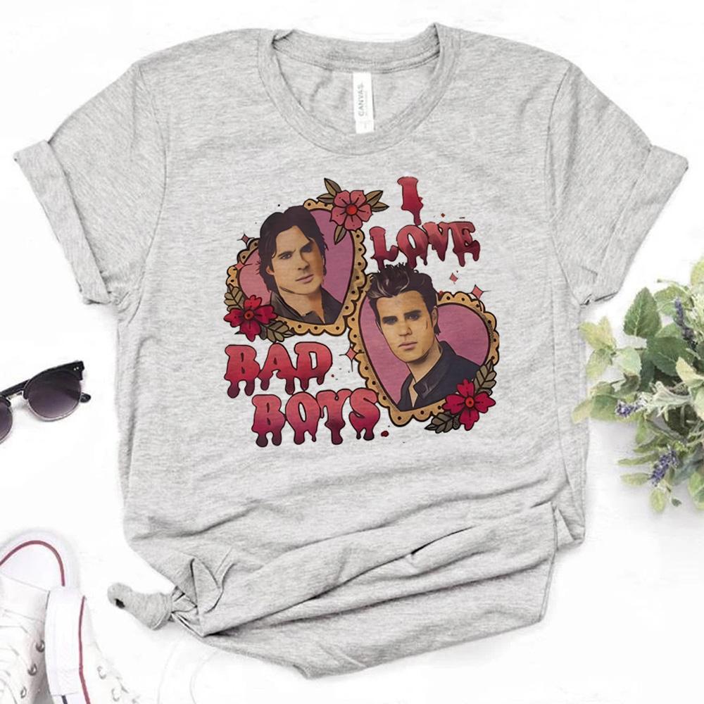The Vampire Diaries Top Women Streetwear Japanese Summer T-shirts Female Funny Graphic Clothing