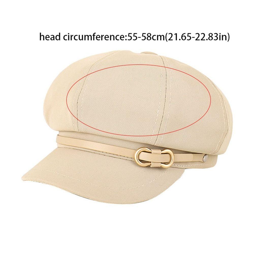 Восьмиугольная шляпа в корейском стиле с кожаной пряжкой, повседневная черная шляпа-берет для уличной одежды