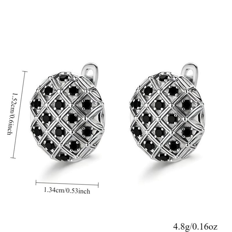 Black Awn Украшения Черные Украшения Черный Камень Серьги-кольца