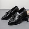 Fashion Plus Size 48 Men Business Dress Casual Fashion Elegant Formal Shoes Slip-on Evening Loafers Tassel Leather Shoes Wedding Shoes