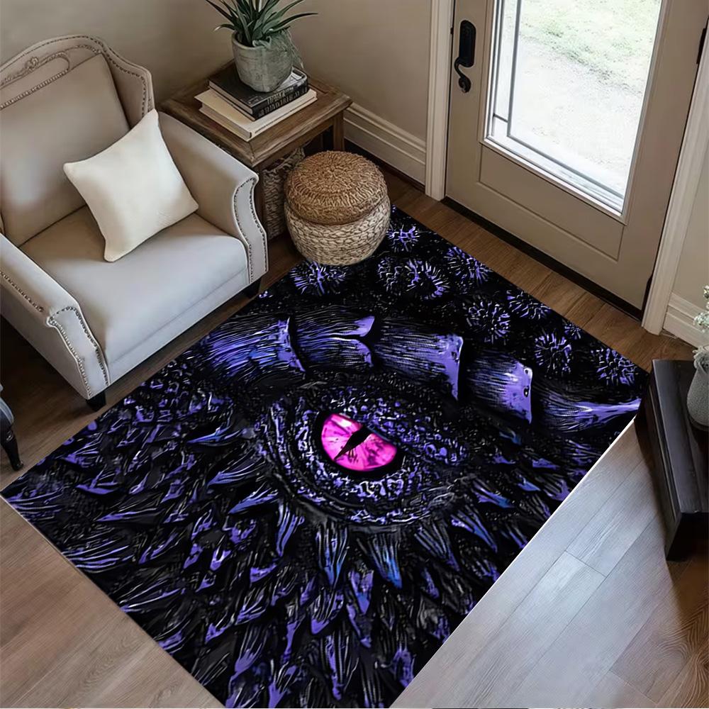 1pc home carpet with purple dragon eye design non slip office decor bedroom gift living room