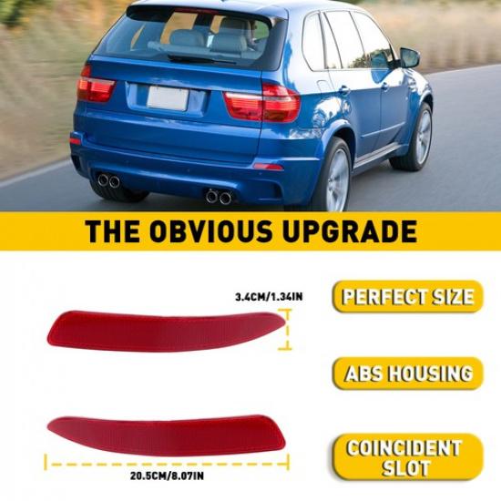 Left & Right Side For 2007-13 BMW X5 E70 Tail Rear Bumper Reflector Lamp Case EV