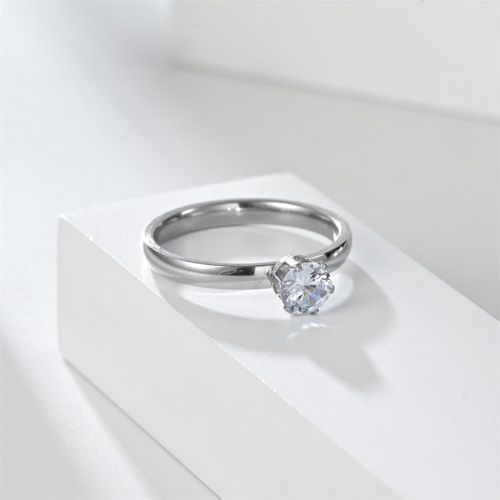 Кольца для пар из нержавеющей стали с бриллиантовой закрепкой для женщин и мужчин, обручальное кольцо, циркон, подарки на День святого Валентина, размеры 5-12