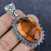 Цитрин Драгоценный камень Ручная работа 925 Стерлинговое серебро Ювелирное изделие Подвеска 2.17" Y7n37