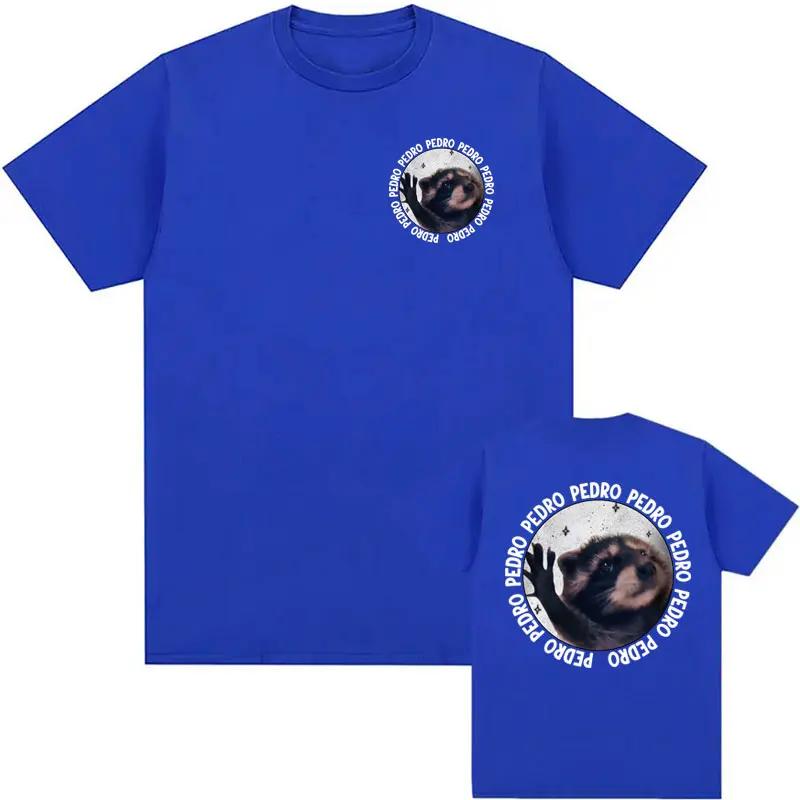 Смешной Енот Педро Танцующий Мем Футболка Мужская Женская Винтажная Мультяшная Y2k Уличная Футболка Мужская 100% Хлопок Круглый Вырез Футболка Топы