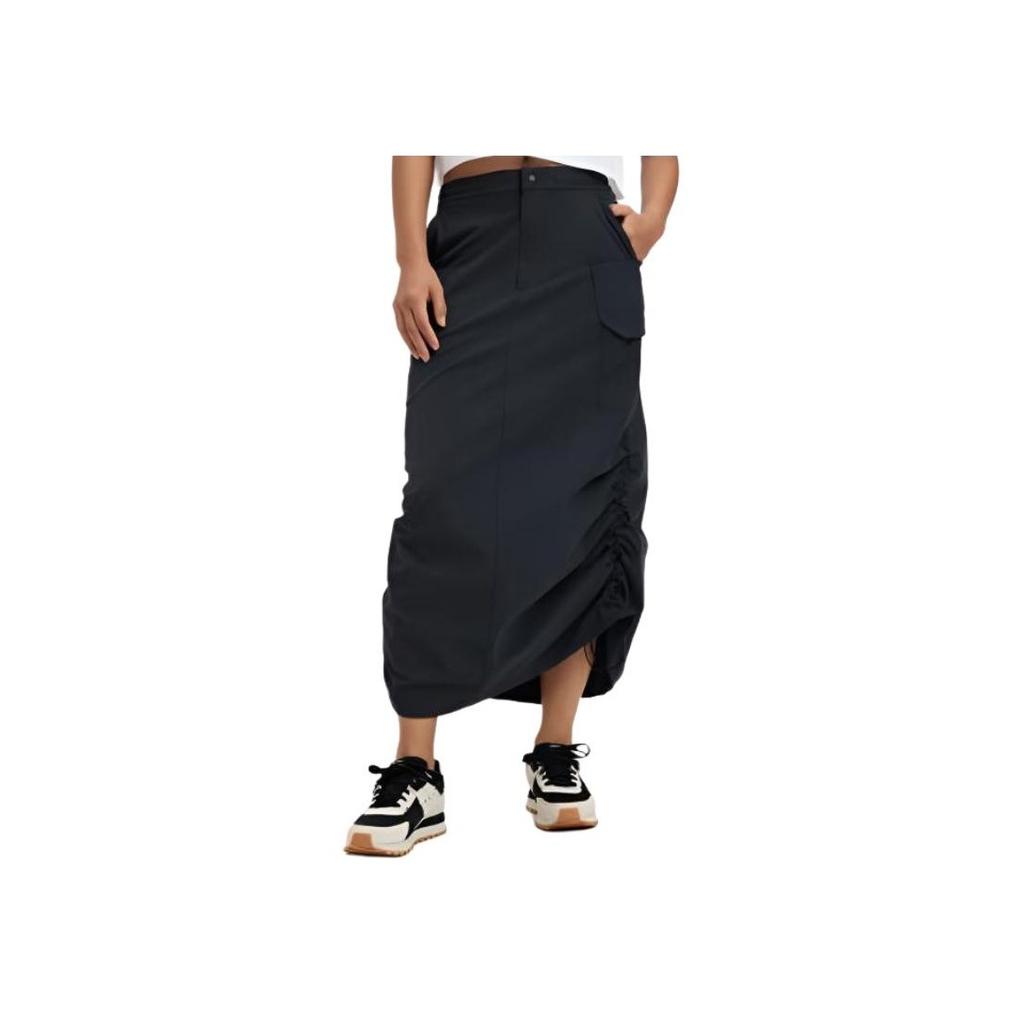 Under Armour SS25 Her Comfortable Fashion Solid Color Casual Long Skirt Women Skirts Black 6005993-001