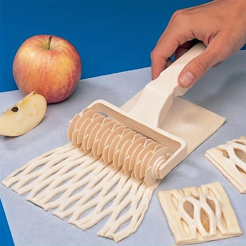 1pc Pro-Style Pastry Lattice Roller Cutter - Non-Electric, Manual, Quick & Easy Pie Crust Decorator for Homemade Pies and Dough Design