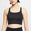 Nike Спортивный бюстгальтер Swoosh Luxe Solid со средней поддержкой, женский спортивный бюстгальтер, черный цвет CJ0545-010