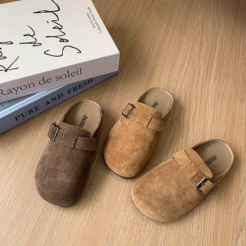 Детские шлепанцы Birkenstock из натуральной кожи Весна/Осень 2025 Унисекс Матовая кожа Повседневная обувь