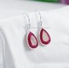 Red Ruby Earring, Teardrop Bezel Earring, 925 Sterling Silver Earring, Birthday Earrings, Light Weight Earrings, Handmade Earrings