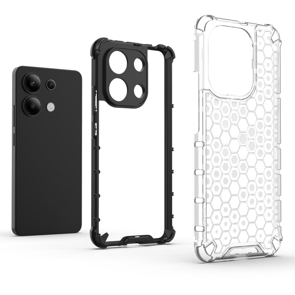 For Xiaomi Redmi Note 13 4G Case Honeycomb Design PC+TPU Phone Cover