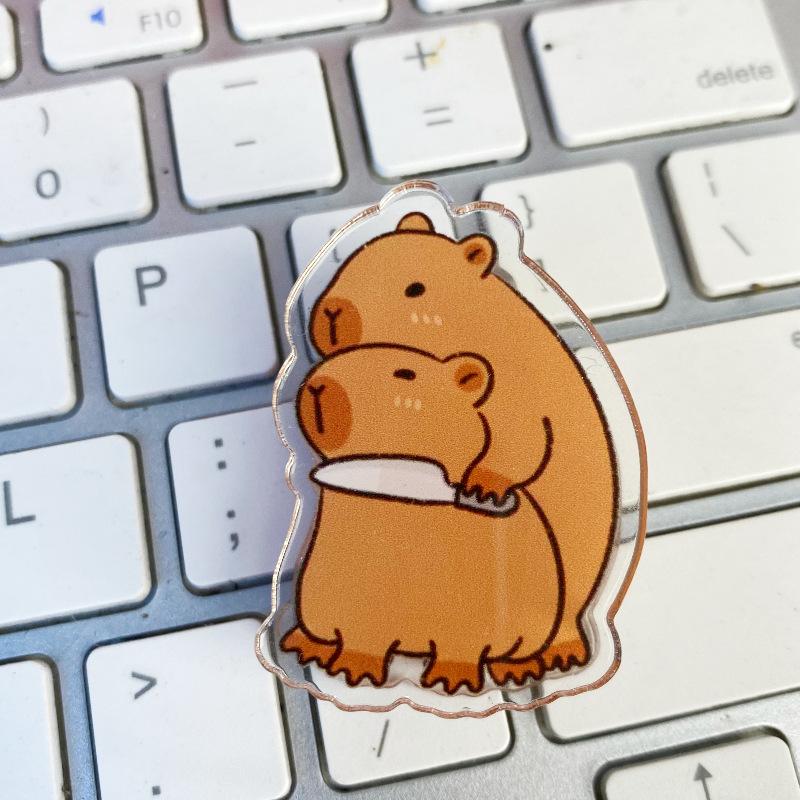 Kawaii Capybara Spring Clips Cartoon Capybara Thick Plastic Spring Clips Office Useful Clips Student Stationery