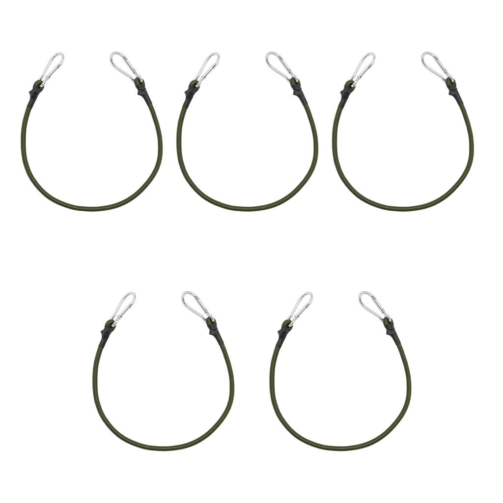 Set of 5 Tensioning Strap with Carabiner Bungee Rope Expander with Hook In 4 Size Rubber Tensioner with Carabiner Hook