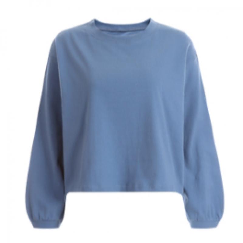 Shop Women Round Neck 100 CoTTon Solid Loose FiT Long Sleeve T shirT Dai Wsh
