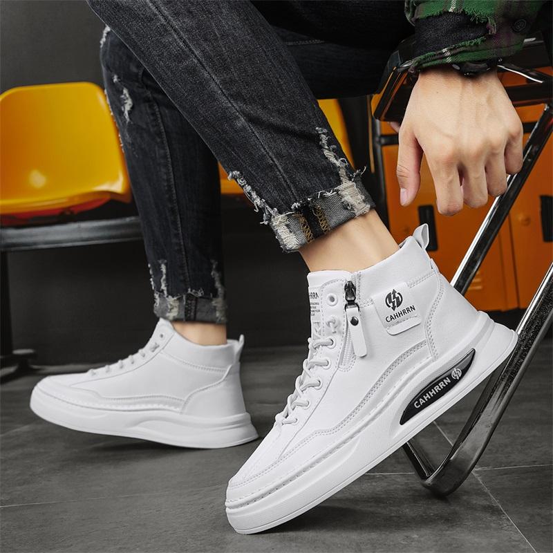 New Fashion Autumn And Winter Men's High Top Martin Boots Students Male Boys Trending Soft Sole Work Shoes Labor Protection Martin Sneakers