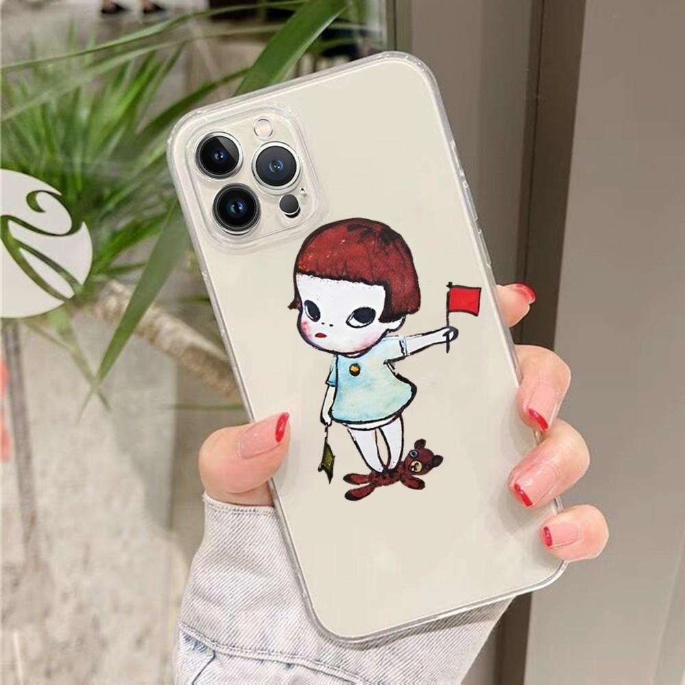 Арт Мультяшный Эстетичный Чехол Yoshitomo Nara Для iPhone 15 13 14 Pro Max XS XR 12 11 Pro 13 Mini 6 7 8 Plus Мягкая Прозрачная Задняя Крышка