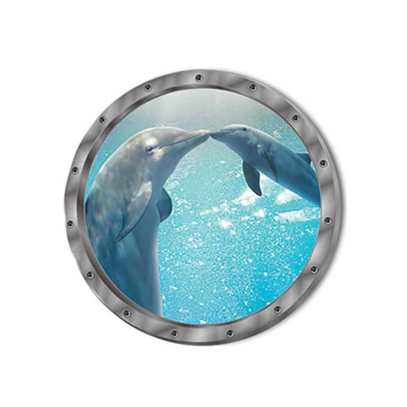 Креативная водостойкая наклейка с изображением дельфина и черепахи, наклейка на стену, наклейка для стиральной машины, наклейка для ванной комнаты