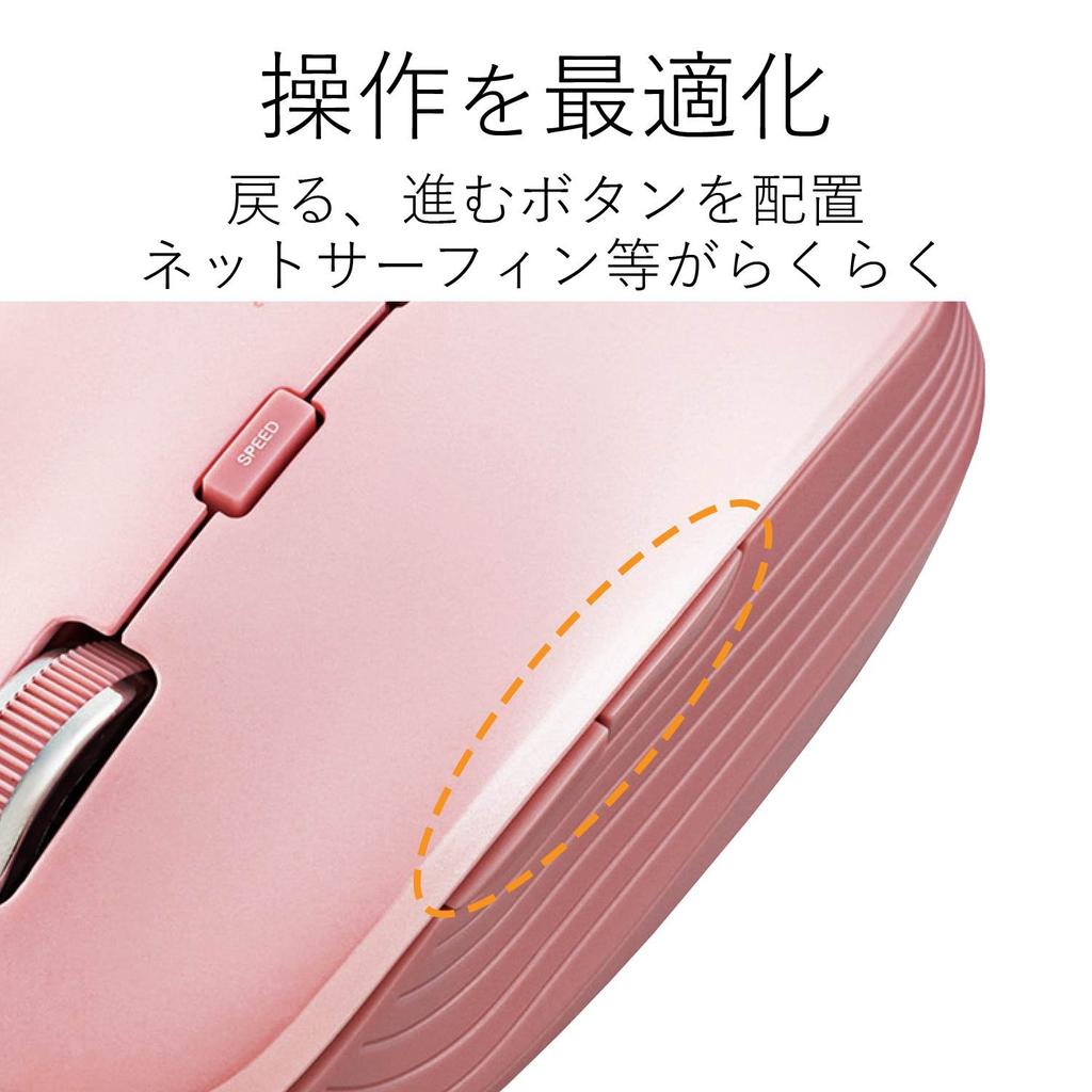 ELECOM Wireless Mouse BlueLED 5 Buttons Buttons for Final Fantasy A Realm Pink 2.4GHz Back/Forward [Recommended XIV Reborn] M-BL21DBPN