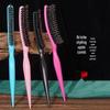 Three-Row Boar Bristle Comb with Pointed Tail for Fluffy Hairstyling and Scalp Massage