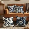 Синие и белые наволочки с цветочным рисункомПодходят для дивана, автомобиля, спальни, декоративные наволочки, наволочки