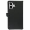 For iPhone 16 Case with 9 Card Slots PU Leather Stand Phone Cover - Black