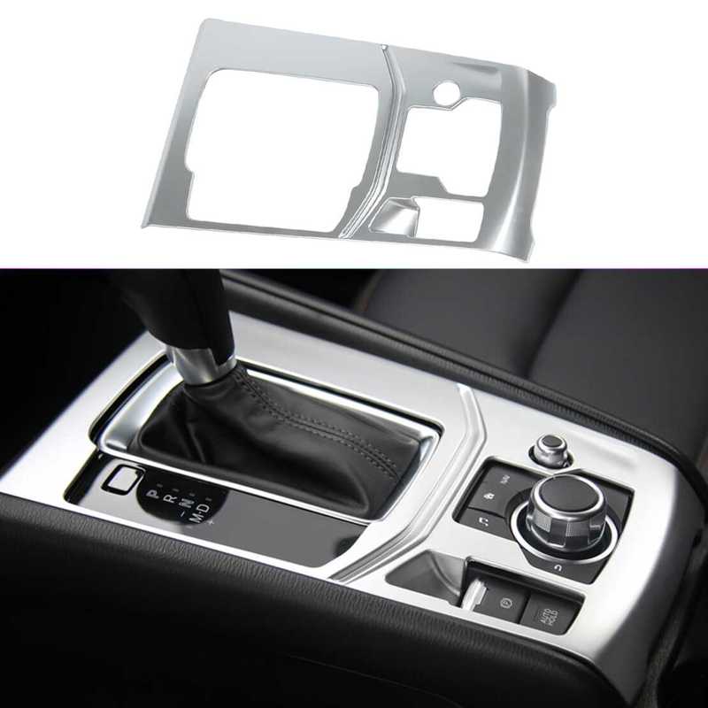 Car Central Console Gear Shift Panel Cover Trim Frame Fit For Mazda CX-5 2017 2018 2024 Silver Plastic
