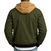 Men's Casual Hooded Flight Jacket with Plaid and Multiple Pockets