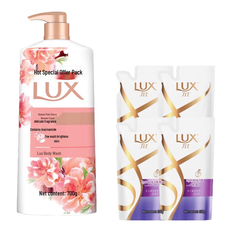 LUX Pink Cherry Blossom Body Wash & Shampoo Bundle