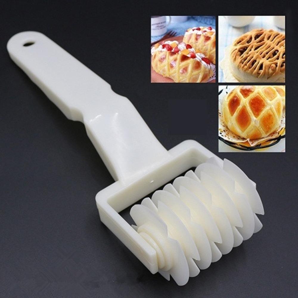 White Pastry Cutter Reusable Pastry Lattice Roller Lattice Dough Cutter Pizza and Biscuits