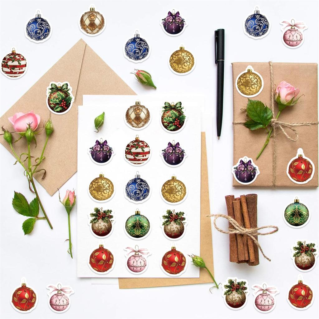 500 Sheets/roll Christmas Stickers, Children's Holiday Stickers Gift Packaging Envelope Sealing Cartoon DIY Stickers