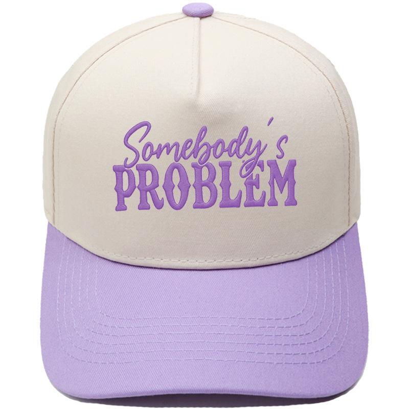 Somebody's PROBLEM Embroidered Truck Driver Baseball Cap Color Matching Fun Men's and Women's Sun Hats
