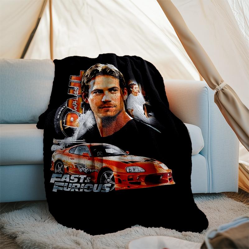 Fast & Furious Theme Printed Blanket - Perfect for Couch, Bed, Travel & Outdoor Use | Machine Washable, Cozy & Durable.