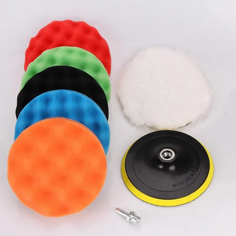 8Pcs Car Polishing Pads Kit 3/4/5/6/7 Inch Foam Sponge Buffer Pad Buffing Disc Set Polisher Polishing Machine Wax Pads