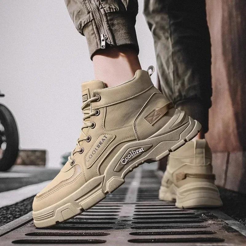Мужская обувь Four Seasons Short Boots New British Style Fashion Anti Slip Comfortable Mountaining Boots Sports Casual Shoes