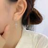 Diamond-inlaid Cross Earrings Cold Style Personalized Earrings Niche Design Pendant Temperament