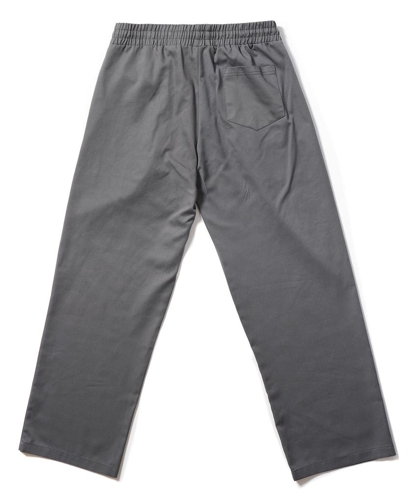 GAKKAI UNIONS Single-Pleat Wide Elastic Waist Slacks Dark Gray