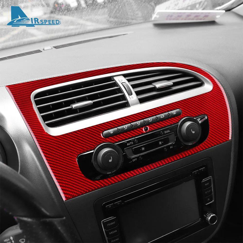 Настоящая мягкая наклейка из углеродного волокна для Seat Leon 2005 2006 2007 2008 2009 2010 2011 2012 LHD RHD Автомобильные аксессуары для панели приборов и панели кондиционера
