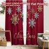 2pcs, 2D FLAT PRINTING Curtains (Without Rod) Christmas Snowflakes Chic Print Curtains Festival Versatile Fabric Curtains