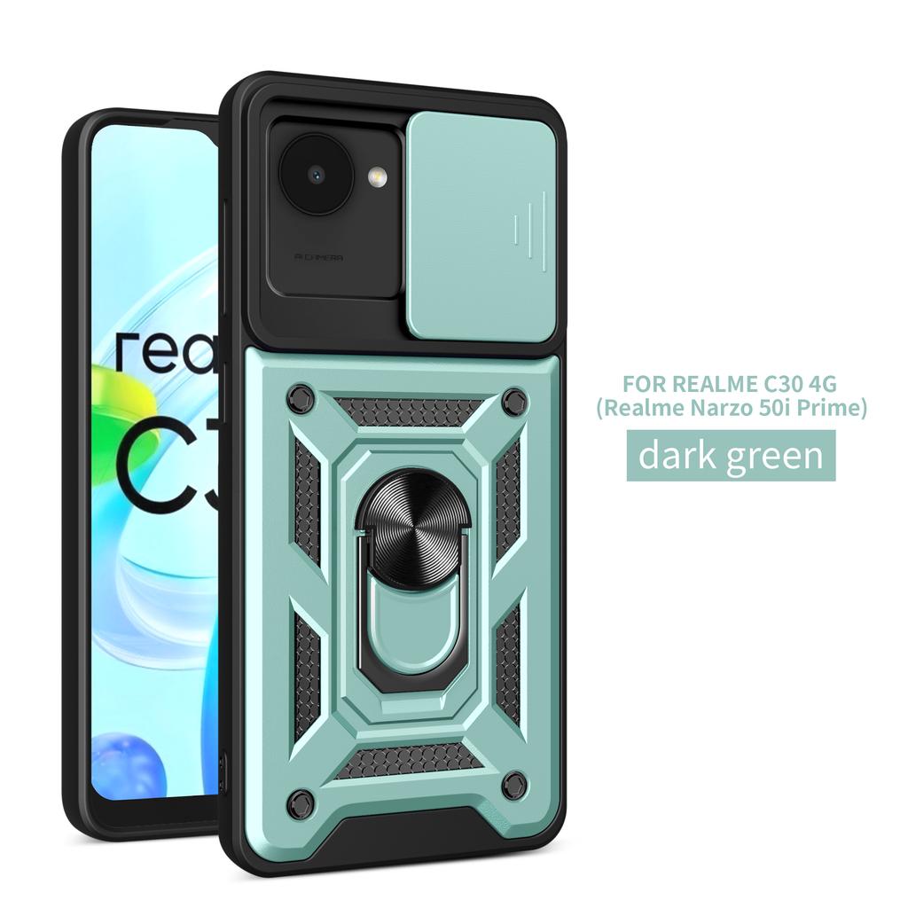 Чехол для Realme C30 Чехол для Realme c30s Нарзо 50i Prime Магнитное кольцо-держатель Бронированный чехол для телефона Защита камеры сдвижной Задняя крышка