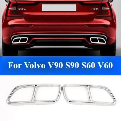 Накладка на модифицированную выхлопную трубу для Volvo V90 S90 S60 V60, рамка для выхлопных труб, автомобильные аксессуары