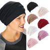Soft Elastic Cloth Head Cap Hat Muslim Scarf Cap Ruffle Hat Chemo Cap Women Breathe Hat