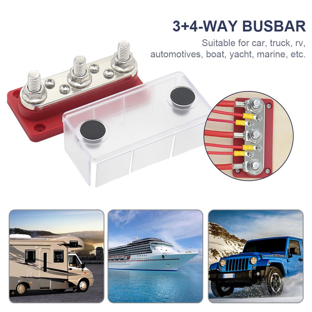 300A шина 48 В блок распределения питания 3/8 шпильки шина плата 3+4 пути для RV морской лодки для транспортного средства автомобиля автомобиля каравана