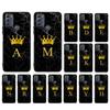 Marble Gold Crown Letter Alphabet Phone Case for Motorola Moto G7 G8 G9 Play G7 Power G8 Plus G30 G10 G100 G60 G20