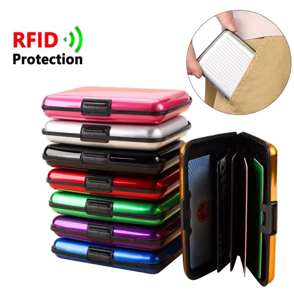 RFID-Блокирующий Держатель для Кредитных Карт Мужской Женский Кошелек для Монет Алюминиевый Металлический Водонепроницаемый Кошелек Anti-Theft Кейс для Визиток