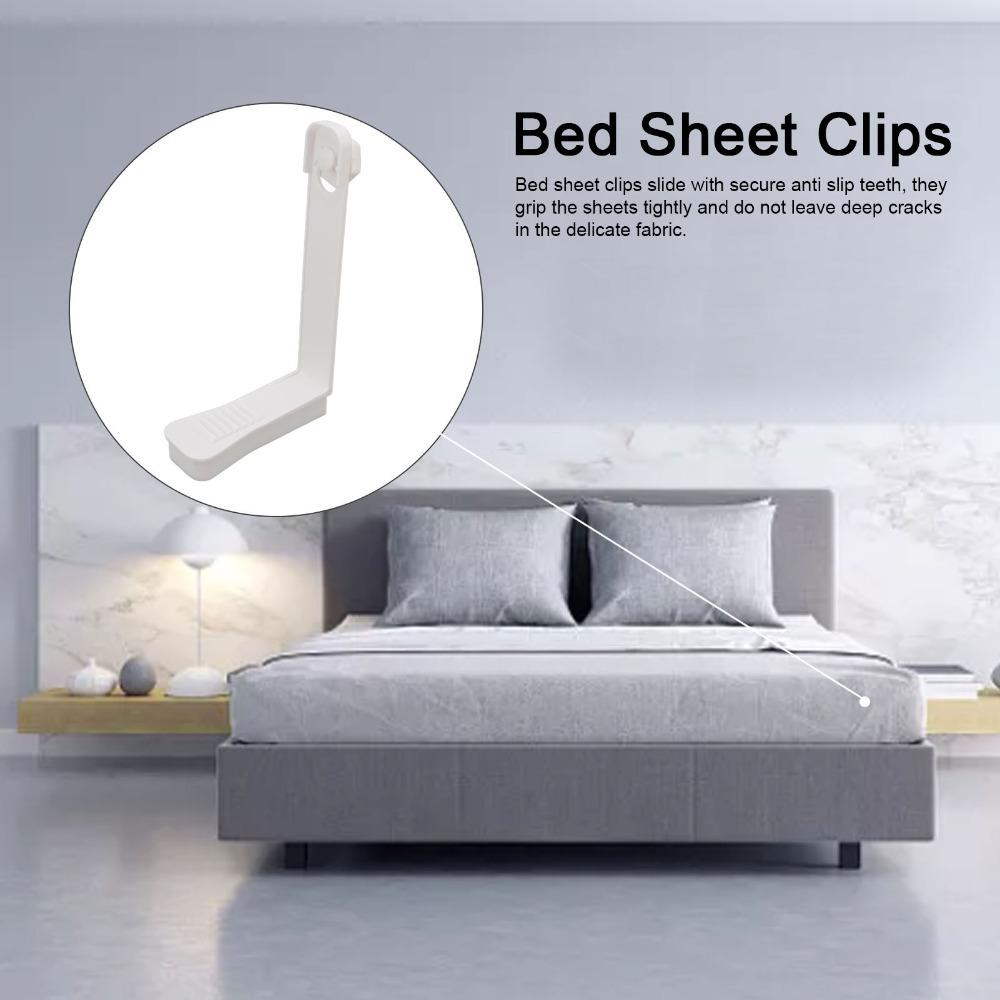 4Pcs White Bed Sheet Holders Strong Clamping Force Quilt Sheet Buckle Bed Sheet Clips Sofa Cover