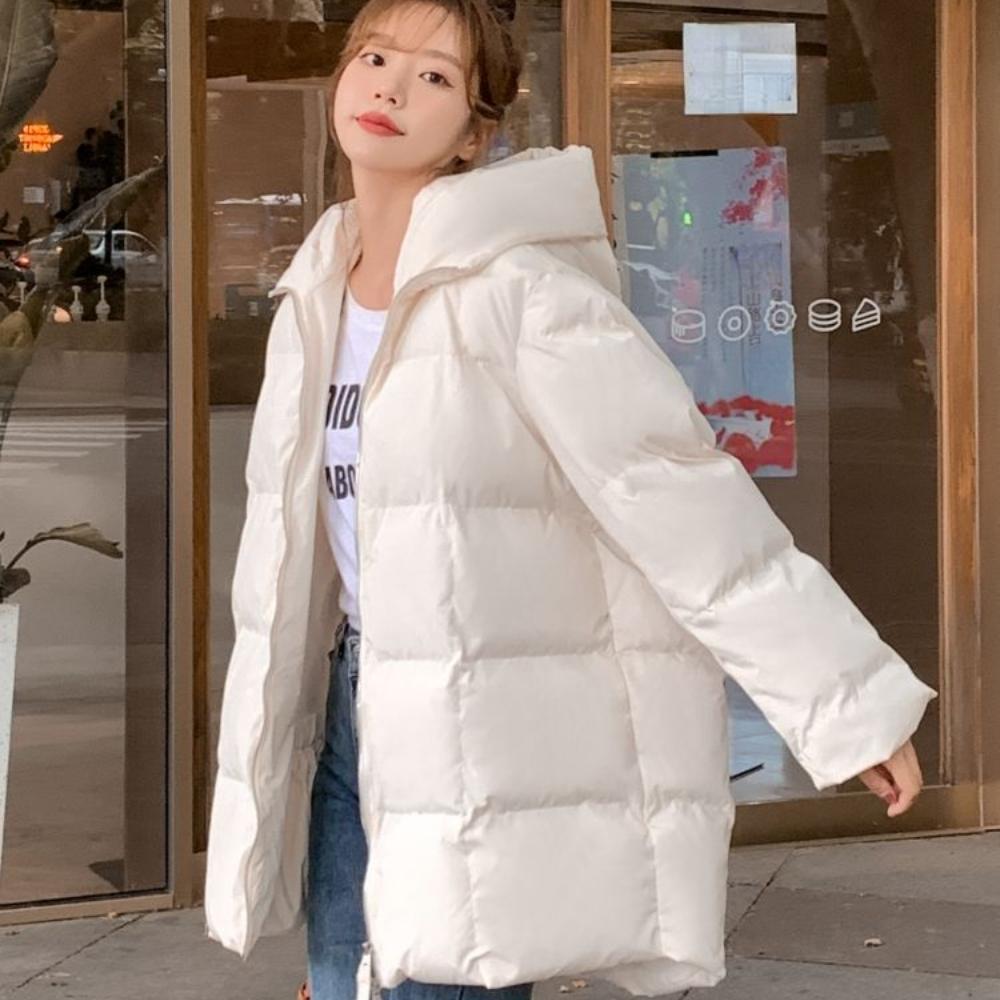 Высокое качество, тепло и модно: Новое женское свободное утолщенное хлопковое пальто в корейском стиле, зимняя тонкая хлопковая стеганая куртка средней длины